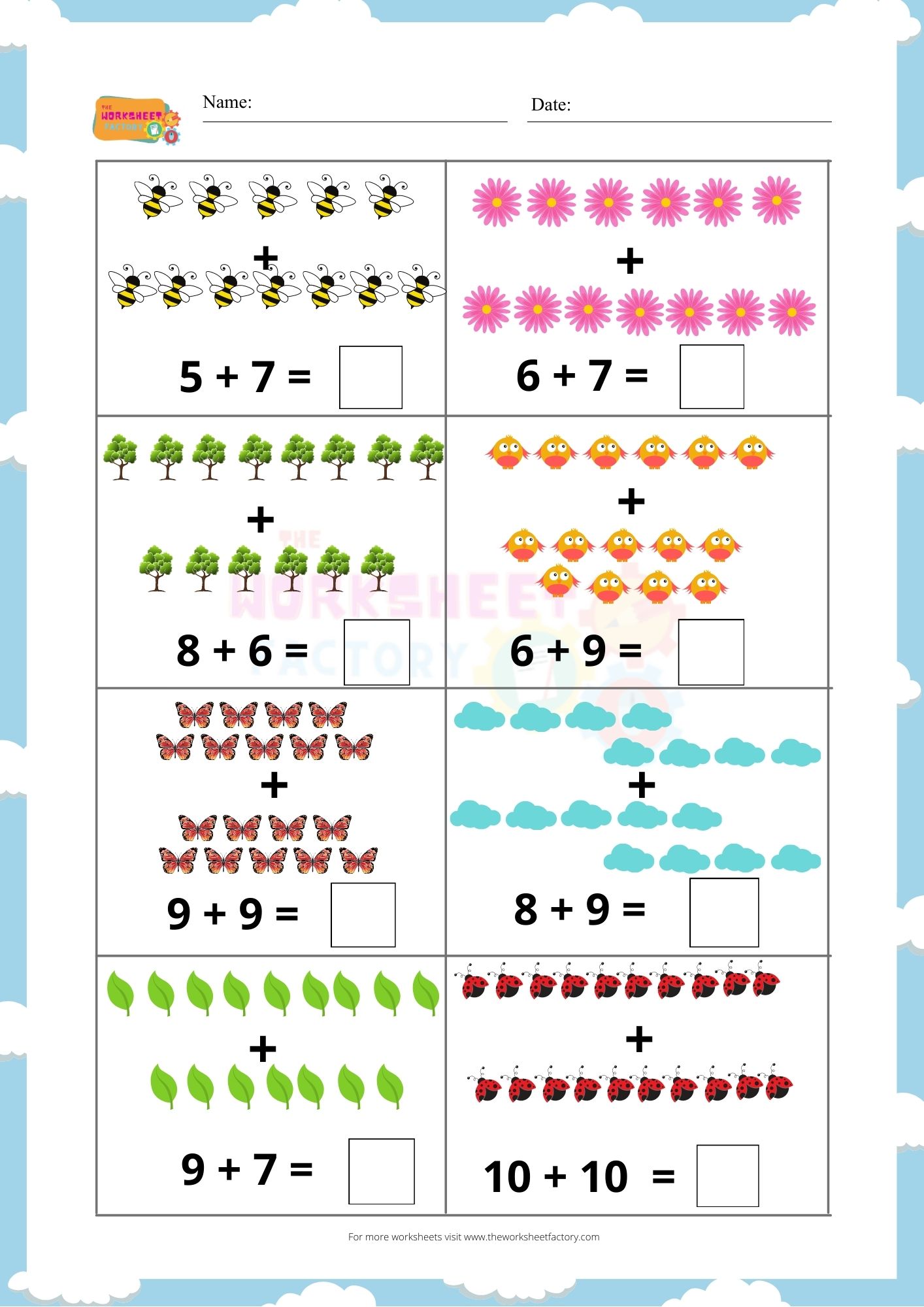 simple math worksheets addition